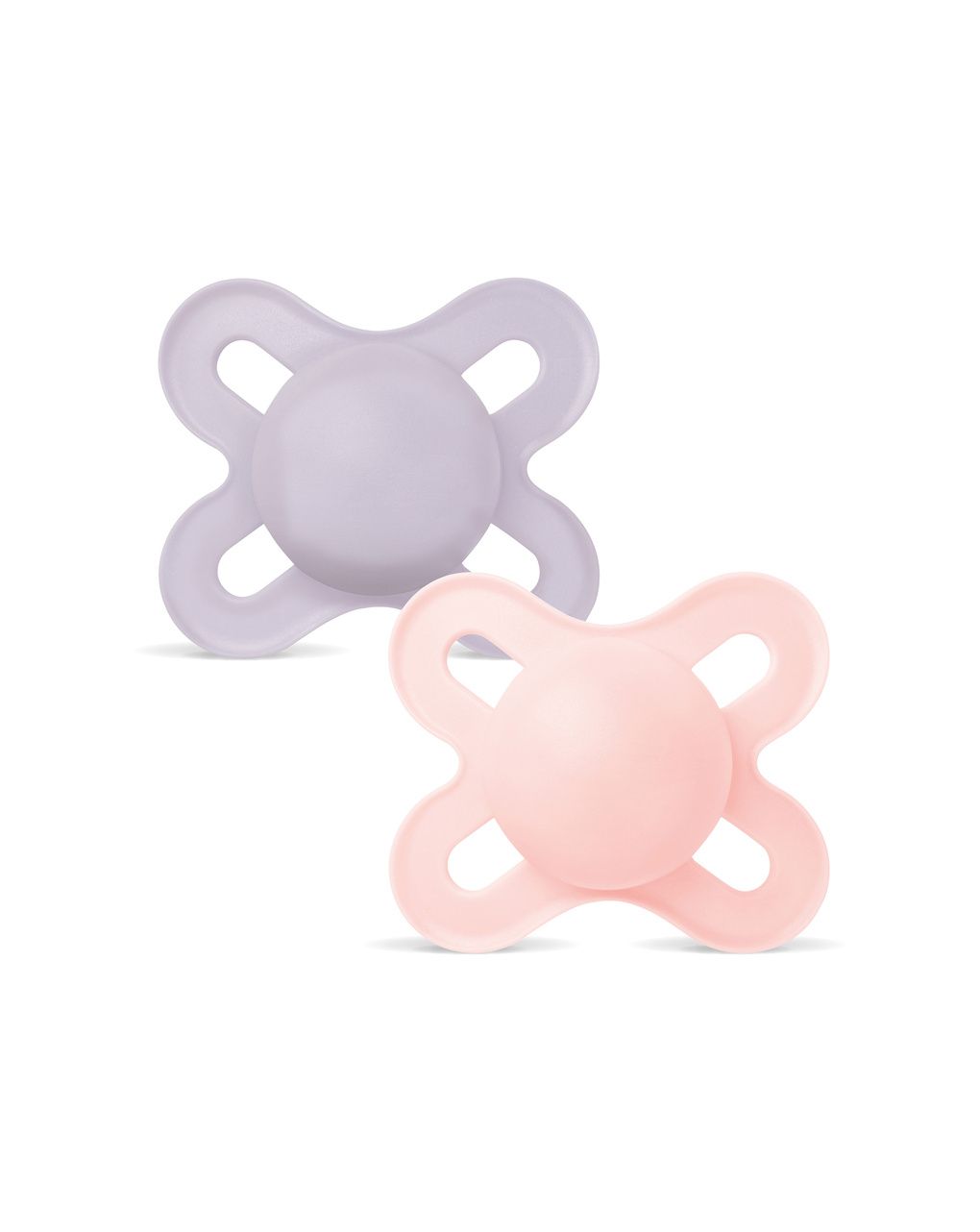 Mam original start succhietto 0-2 mesi (set da 2), ciuccio mam 0-2 mesi con tettarella ortodontica in caucciù, rosa/lilla