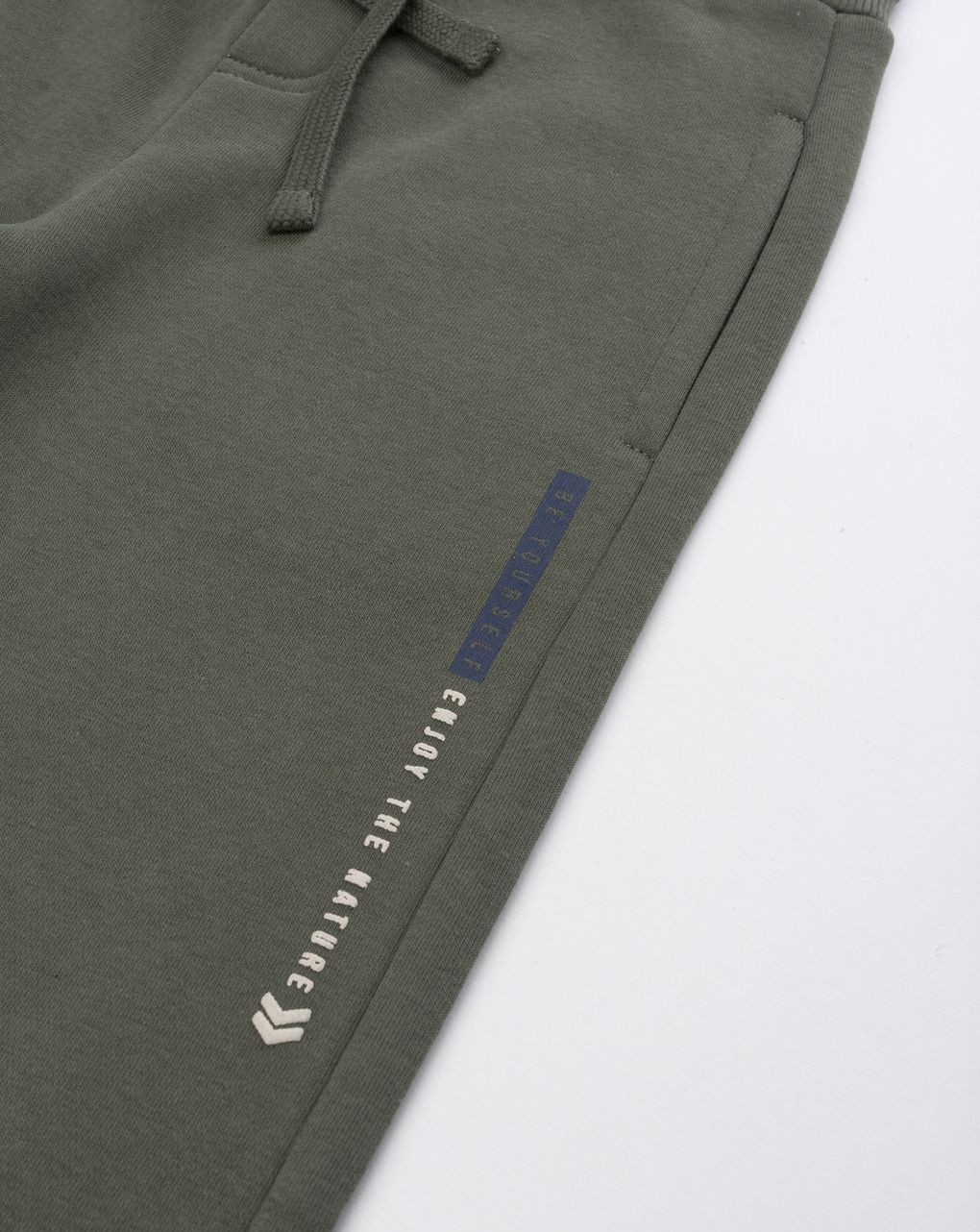 Pantalone bambino verde scuro con stampa