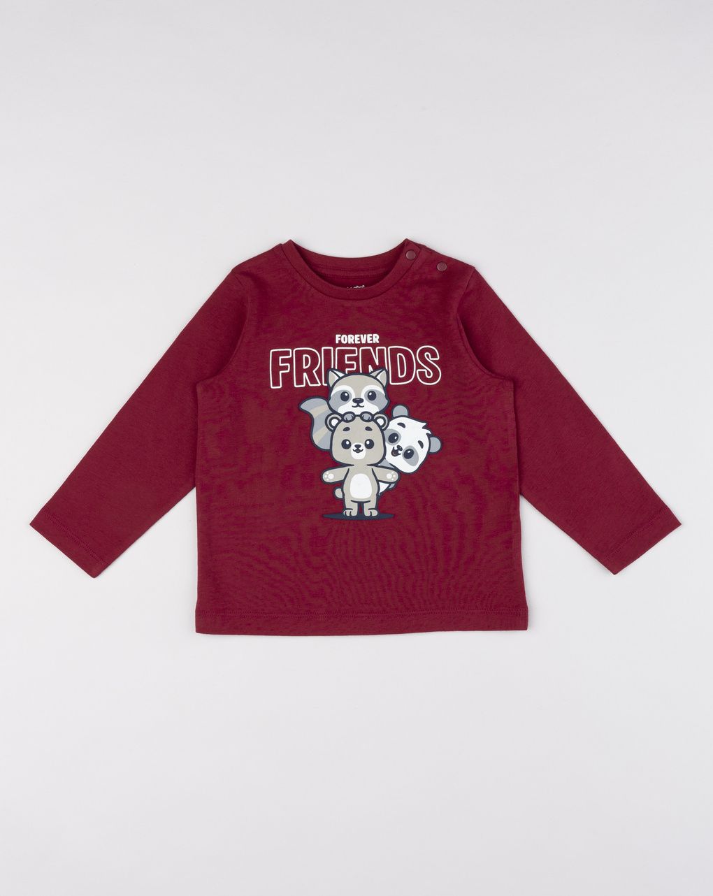 T-shirt a maniche lunghe bimbo bordeaux "friends"