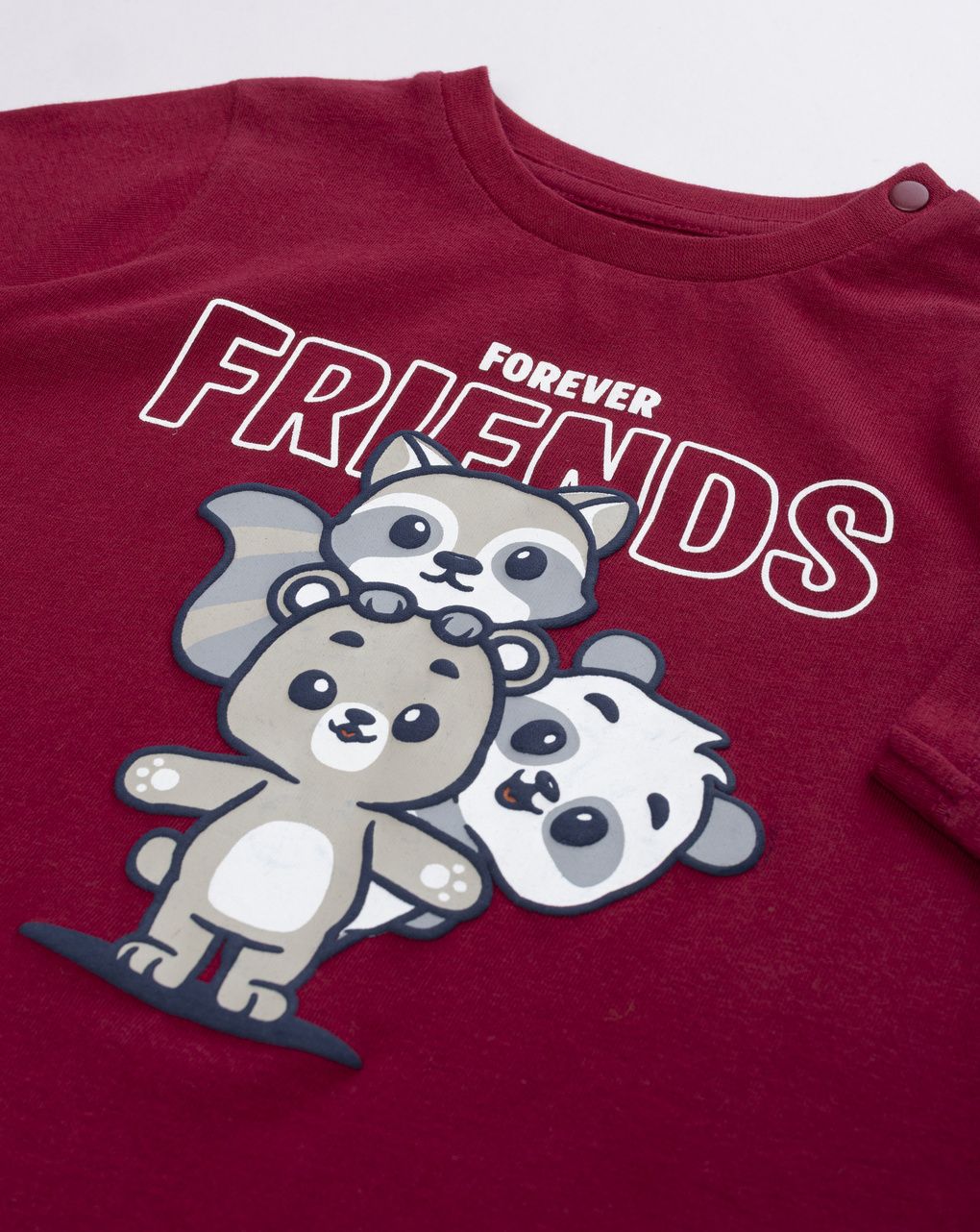 T-shirt a maniche lunghe bimbo bordeaux "friends"