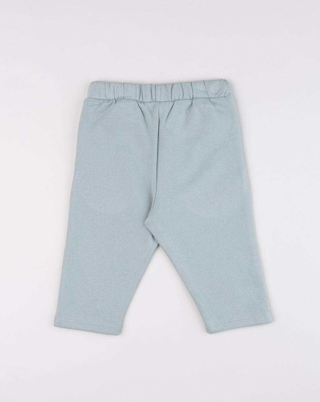 Pantalone felpato bimba verde salvia con fiocco