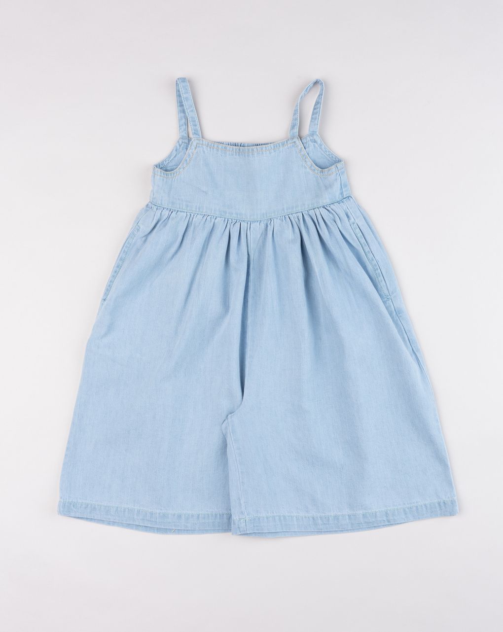 Salopette bambina in denim chiaro