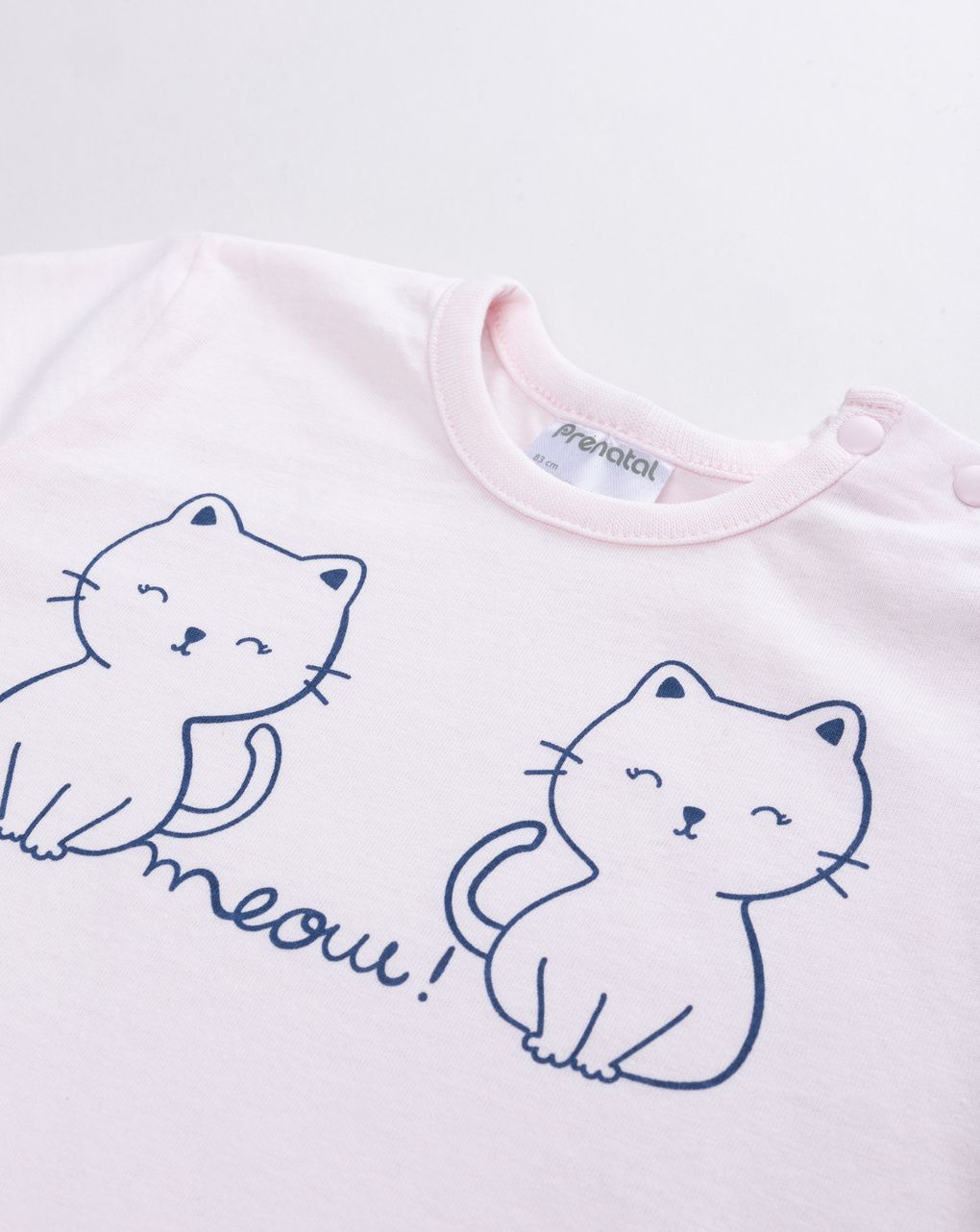 Pigiama bimba due pezzi estivo t-shirt e shorts "meow"