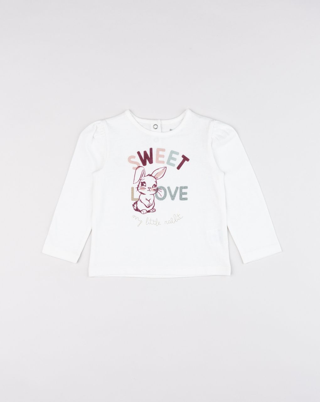 T-shirt a maniche lunghe bianco da bimba "sweet love"