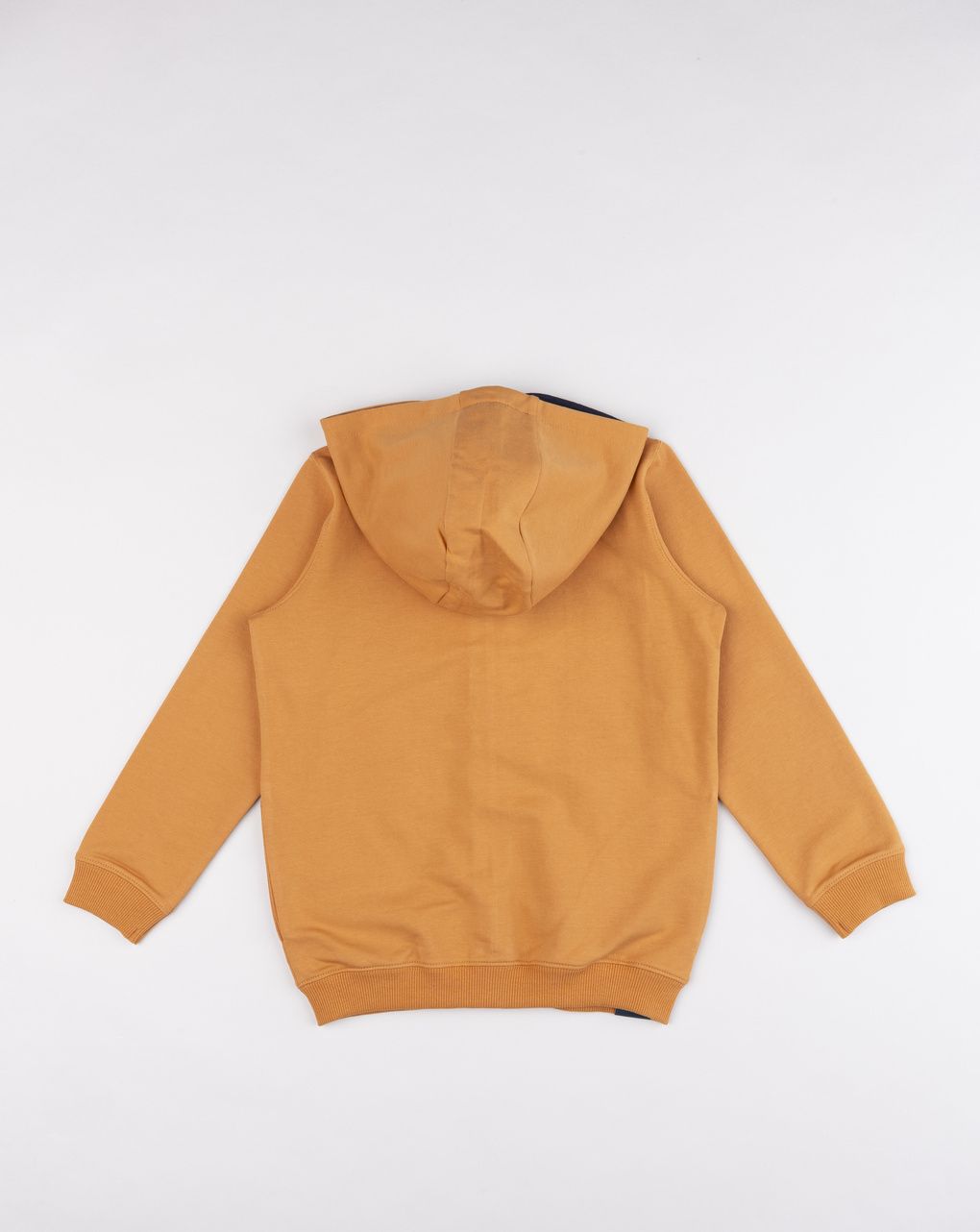 Felpa con cappuccio e zip bambino arancione con stampa
