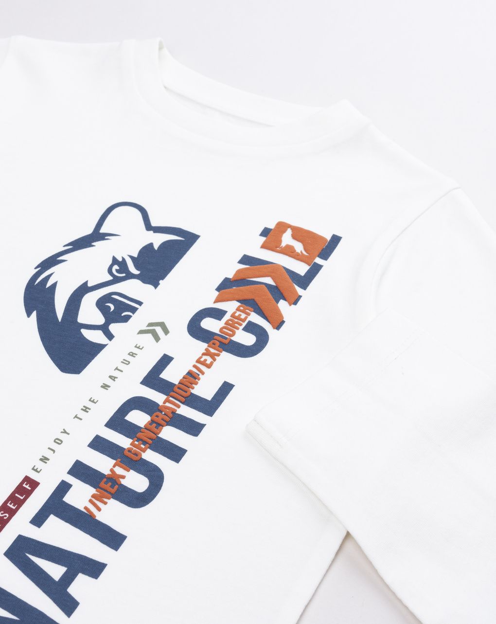 T-shirt bambino bianca stampata