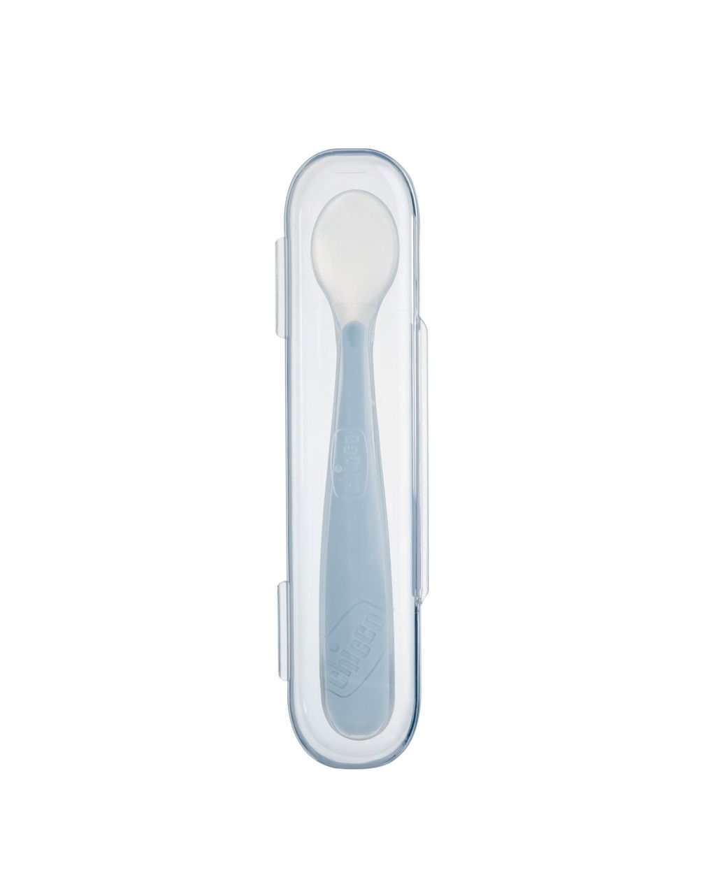 Cucchiaino morbido silicone 6m+ grigio con case - chicco