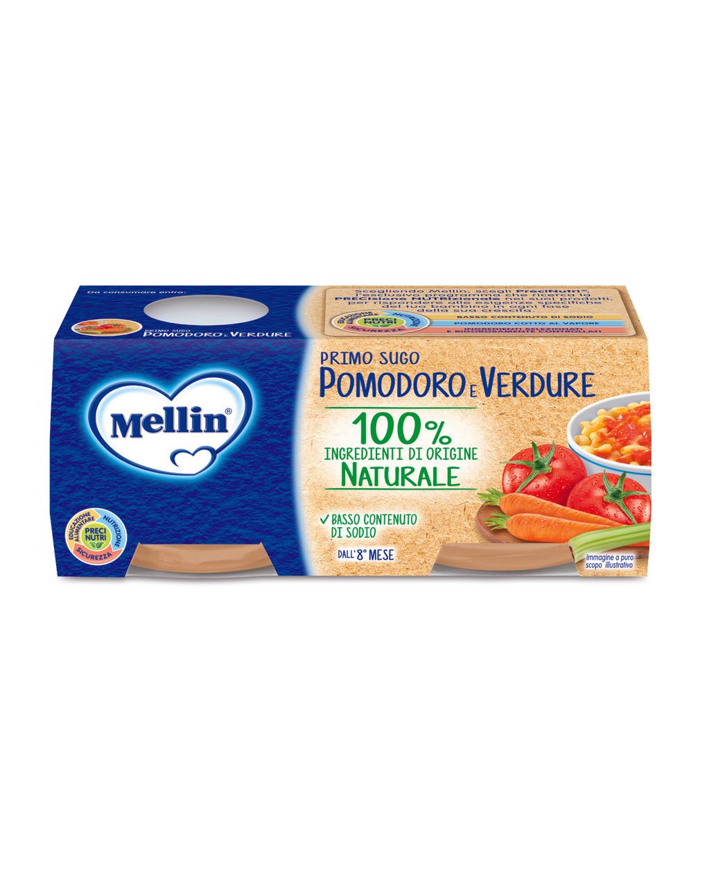 Primo sugo pomodoro e verdure 2x80 g - mellin