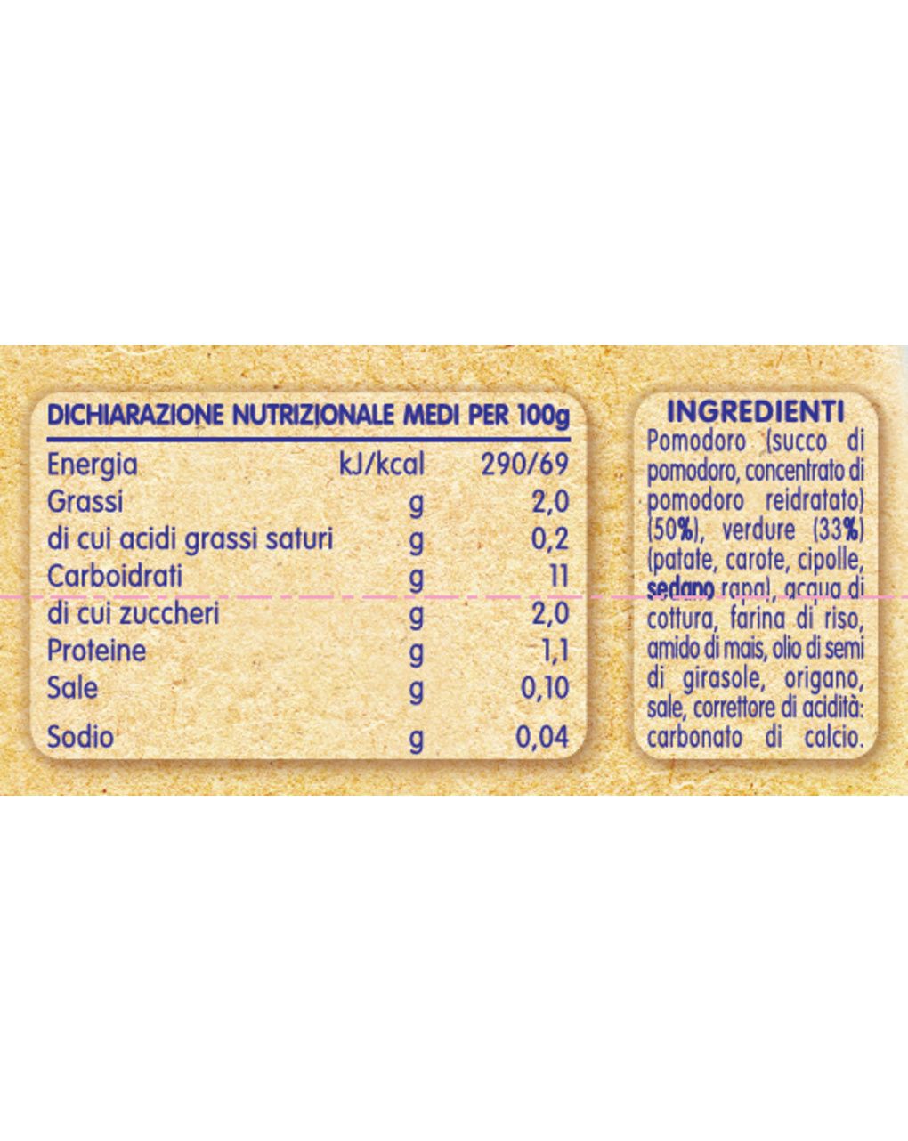 Primo sugo pomodoro e verdure 2x80 g - mellin