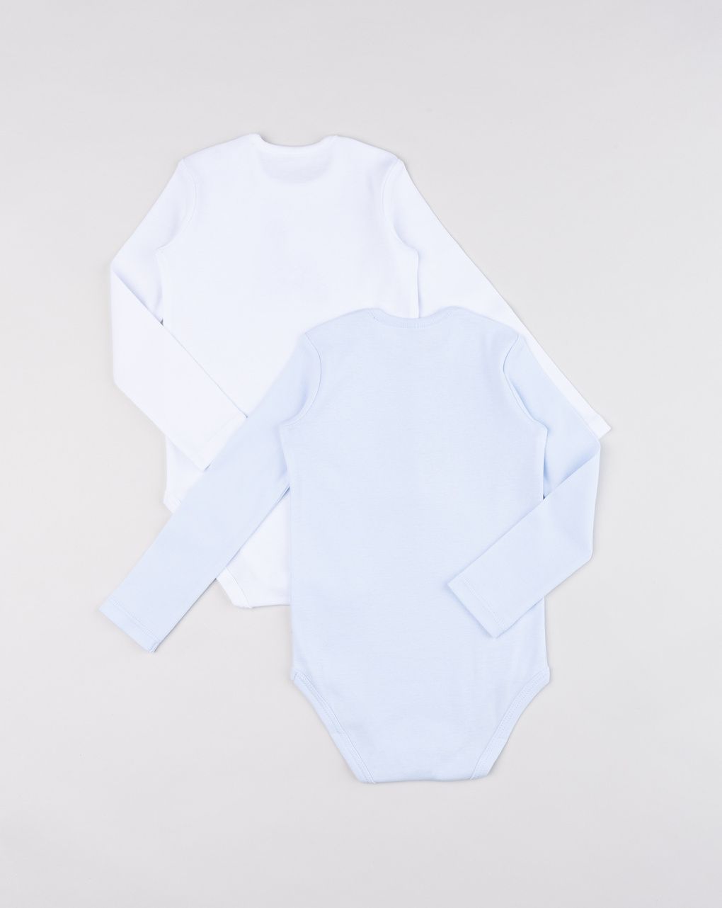 Pack 2 body bimbo maniche lunghe bianco/azzurro dinosauri