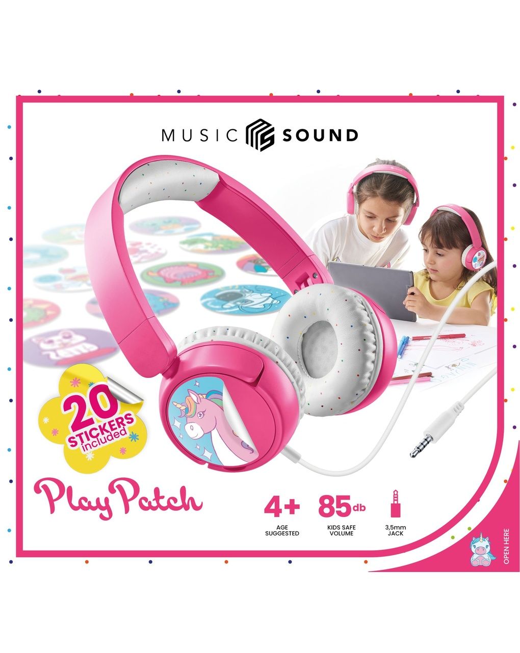 Cuffie filo 3,5 mm bimbo rosa - music sound