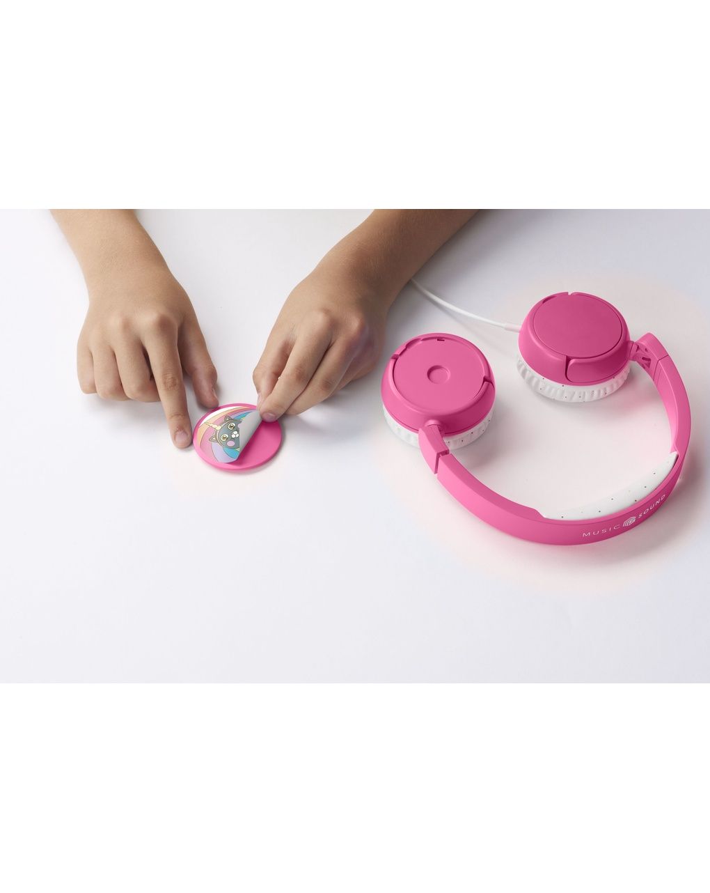 Cuffie filo 3,5 mm bimbo rosa - music sound