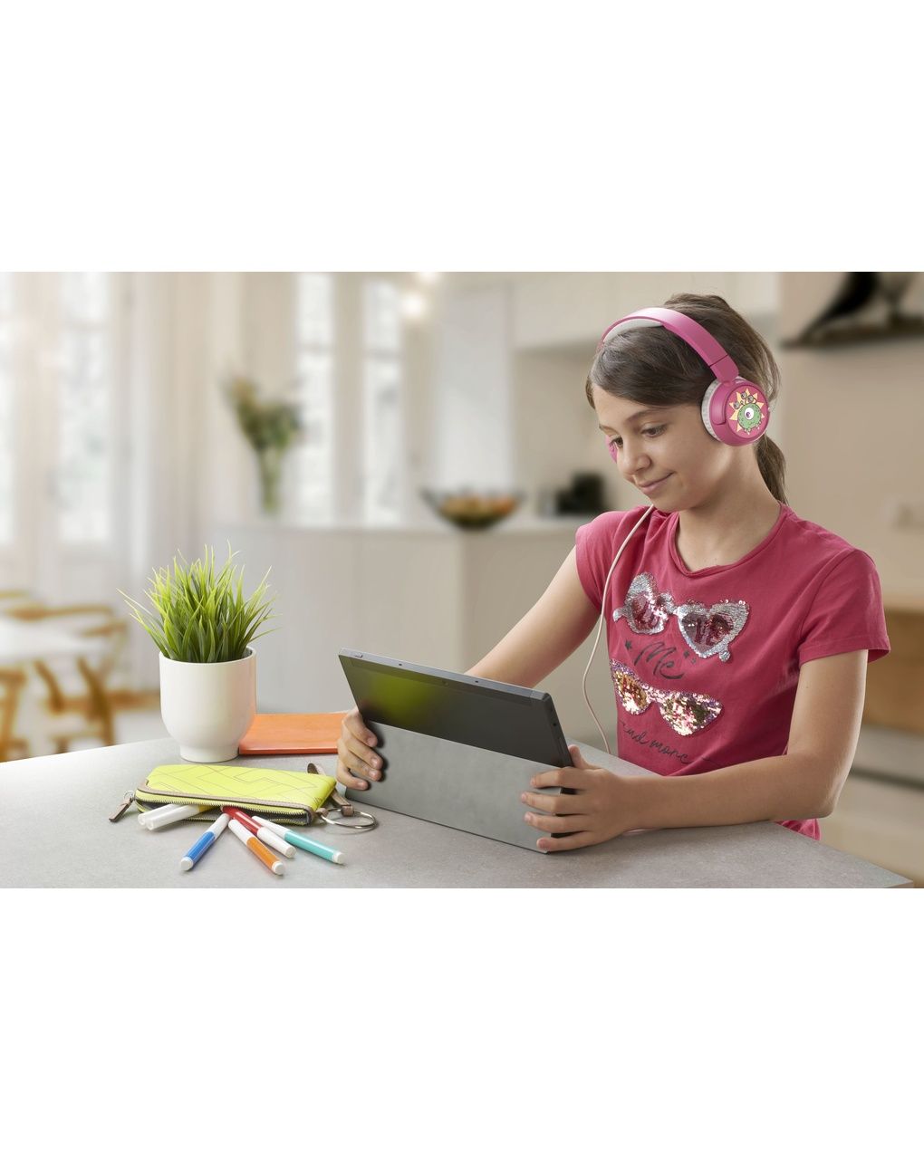 Cuffie filo 3,5 mm bimbo rosa - music sound