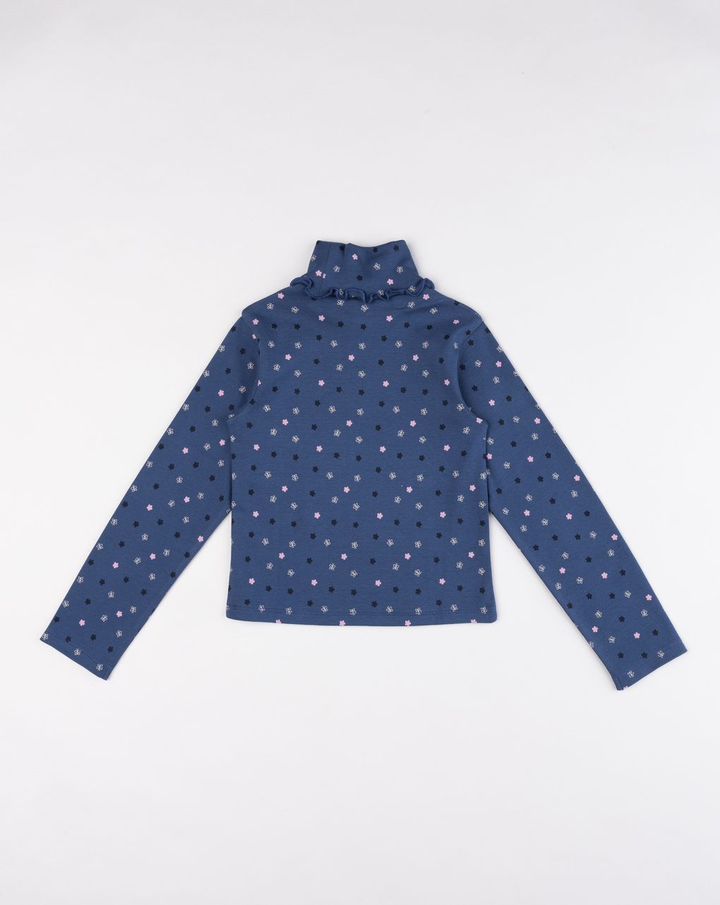 Lupetto bambinablu notte con micro-pois rosa e bianchi