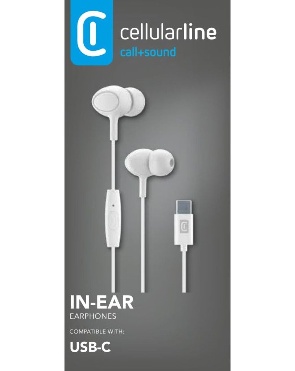 Auricolari in-ear bluetooth porta usb-c bianco - cellularline