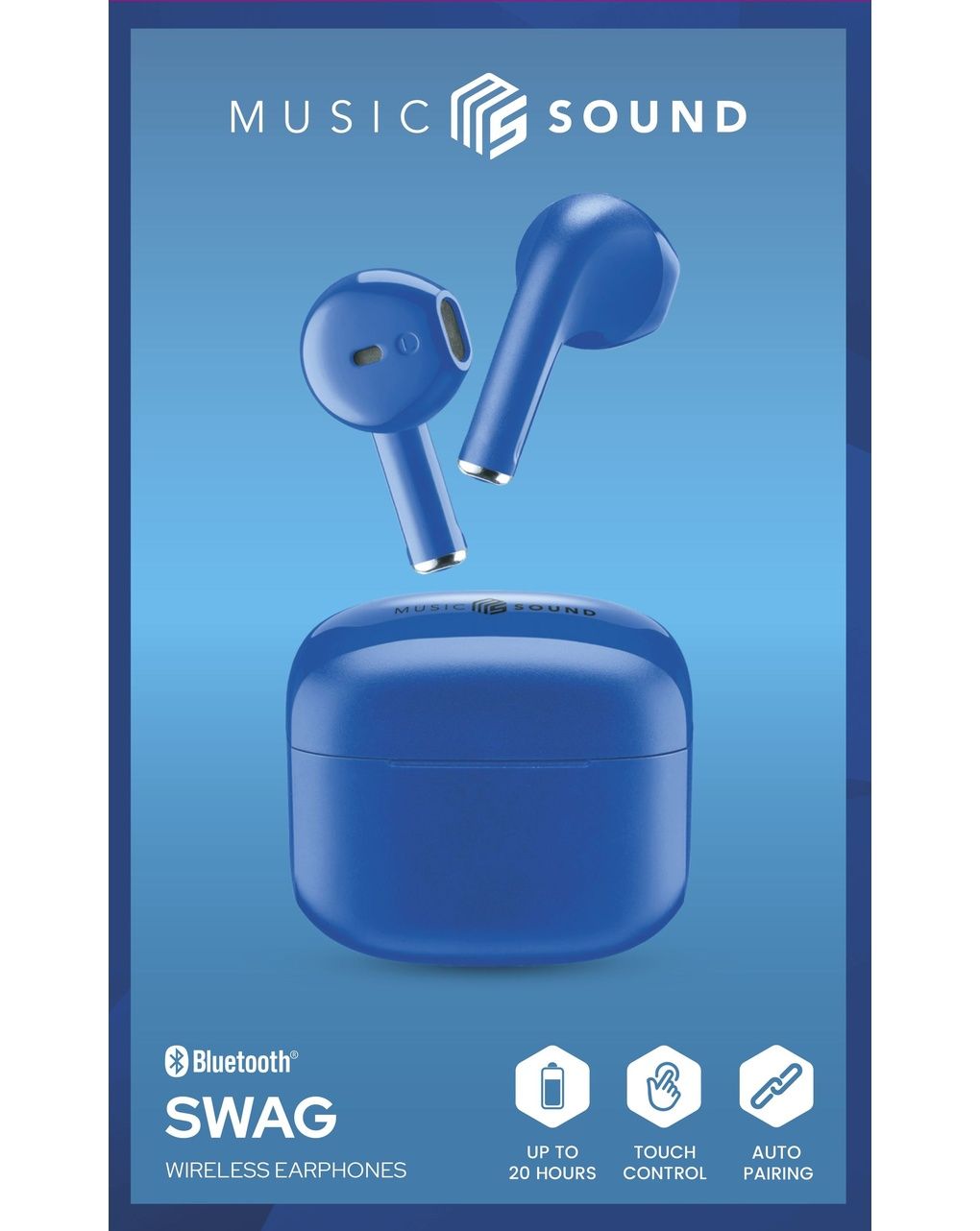Auricolare tws swag blu - music sound