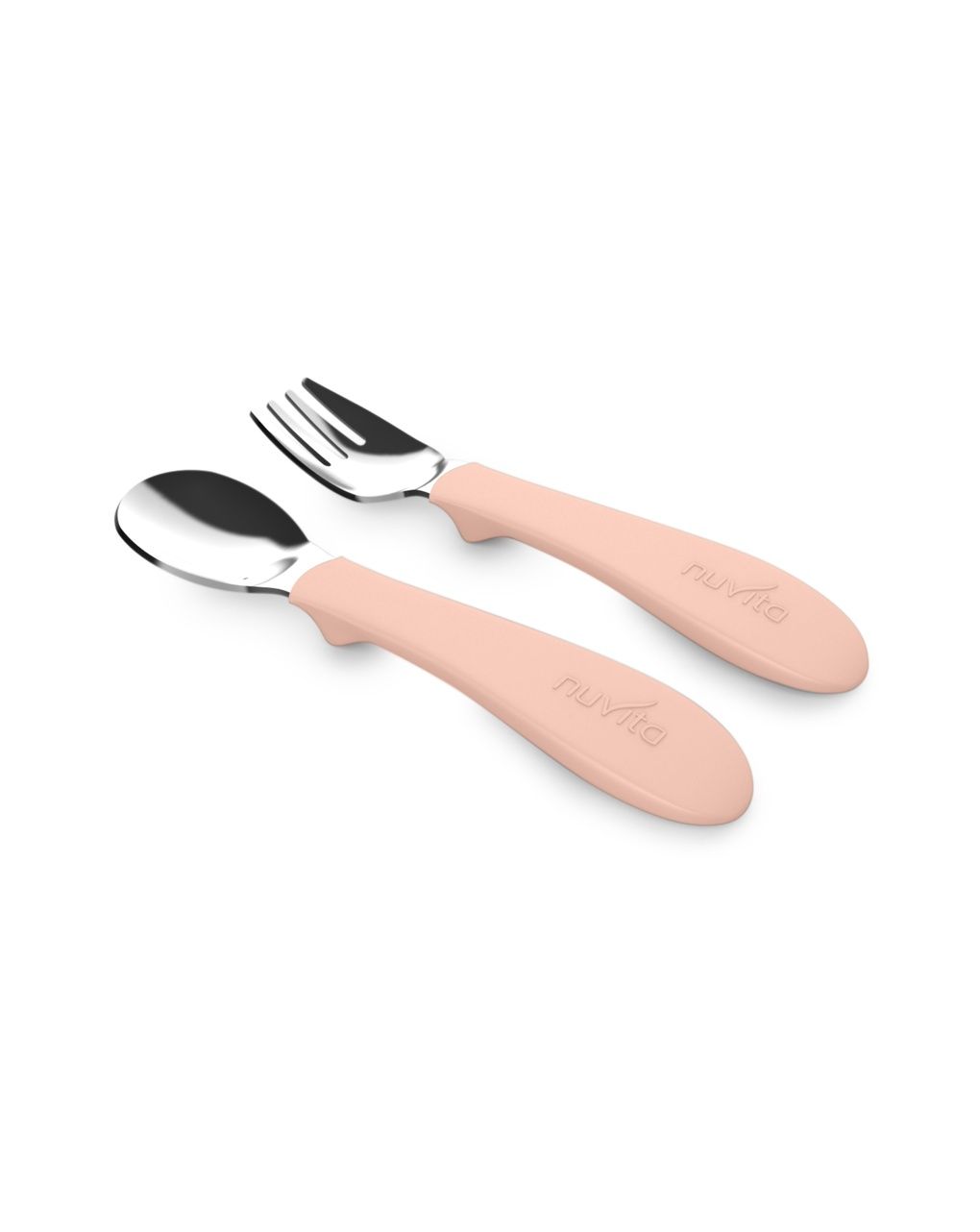 Set posate in acciaio con impugnatura in silicone - 8472 / english rose - nuvita