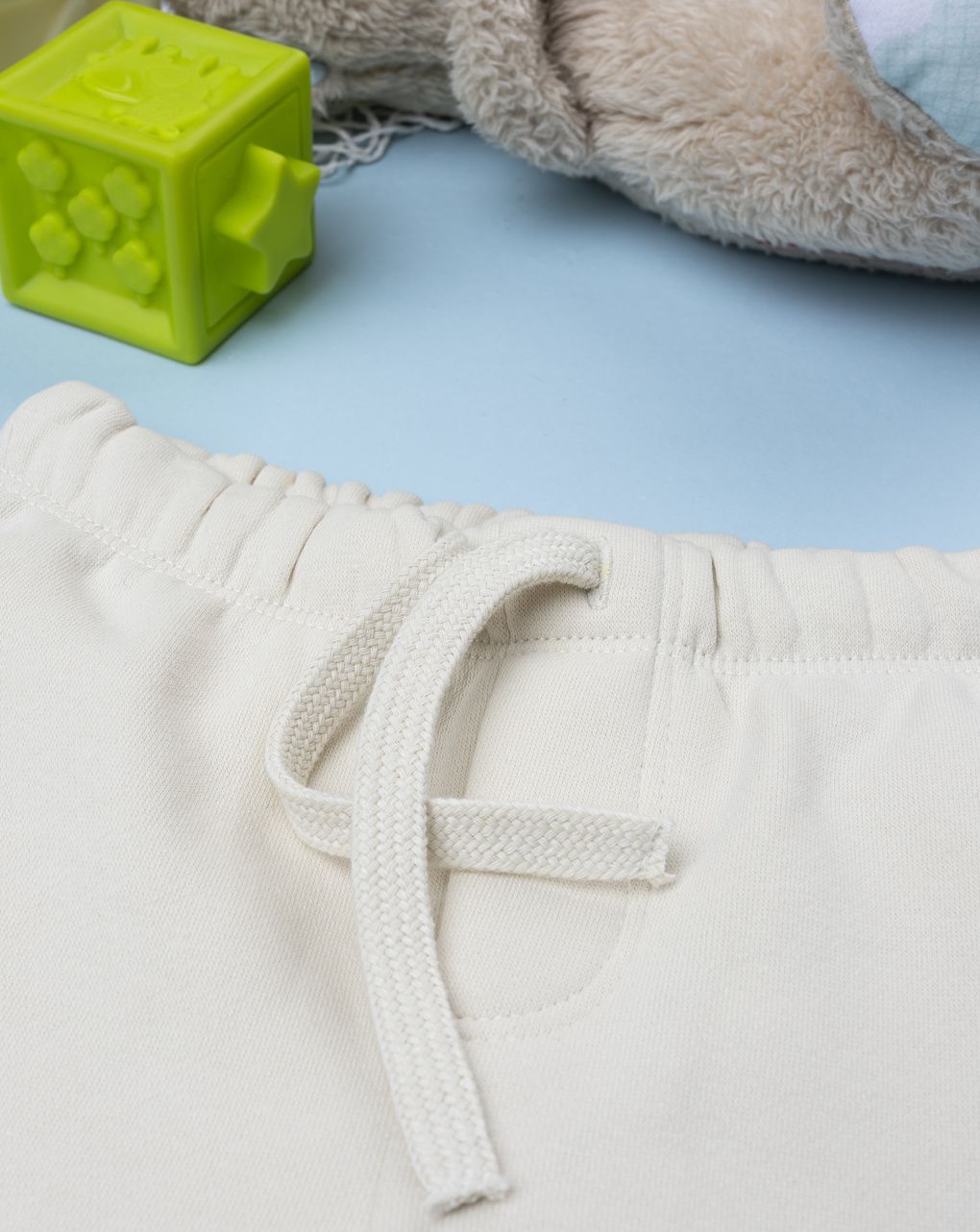 Pantalone felpato bimbo beige stampato