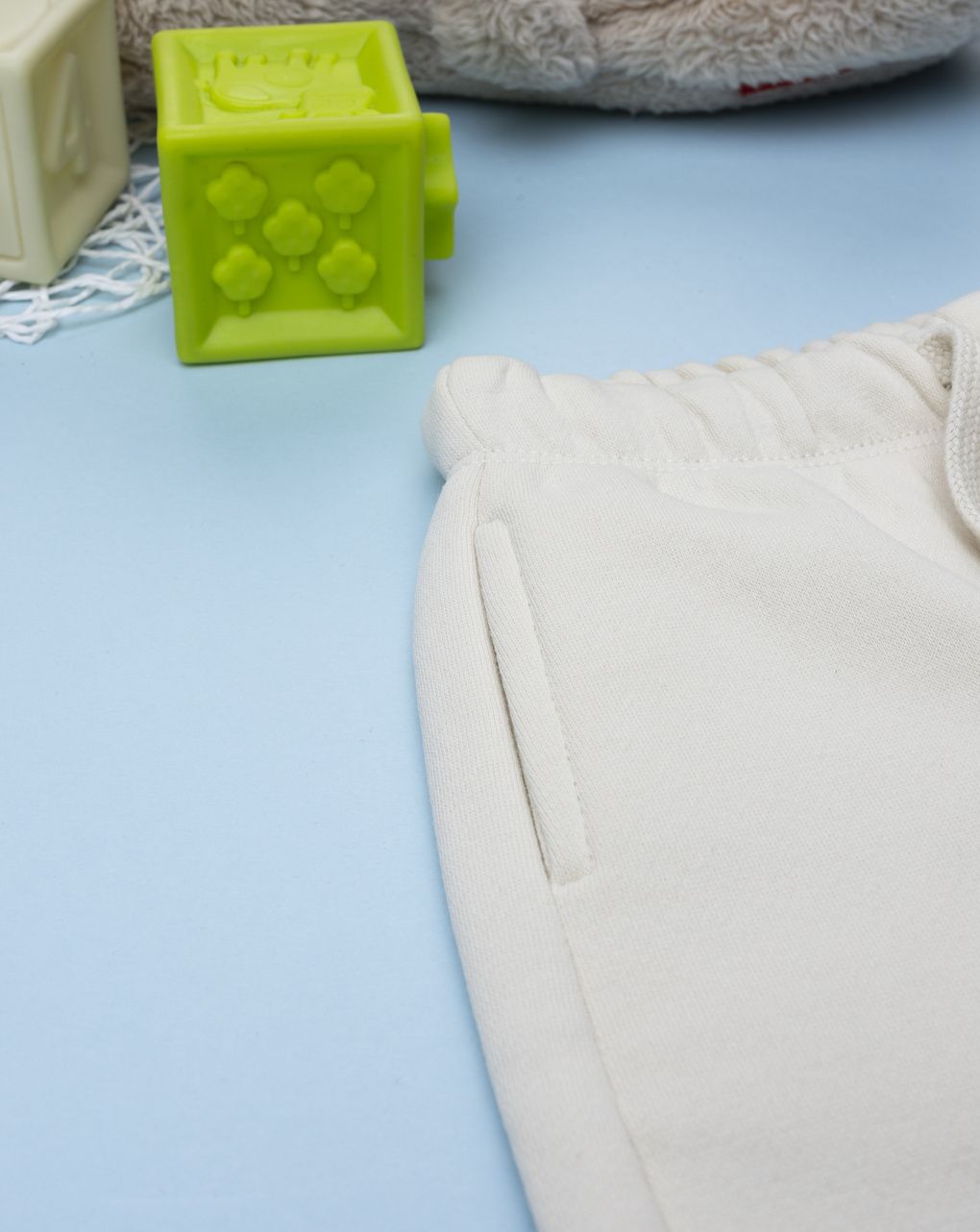 Pantalone felpato bimbo beige stampato