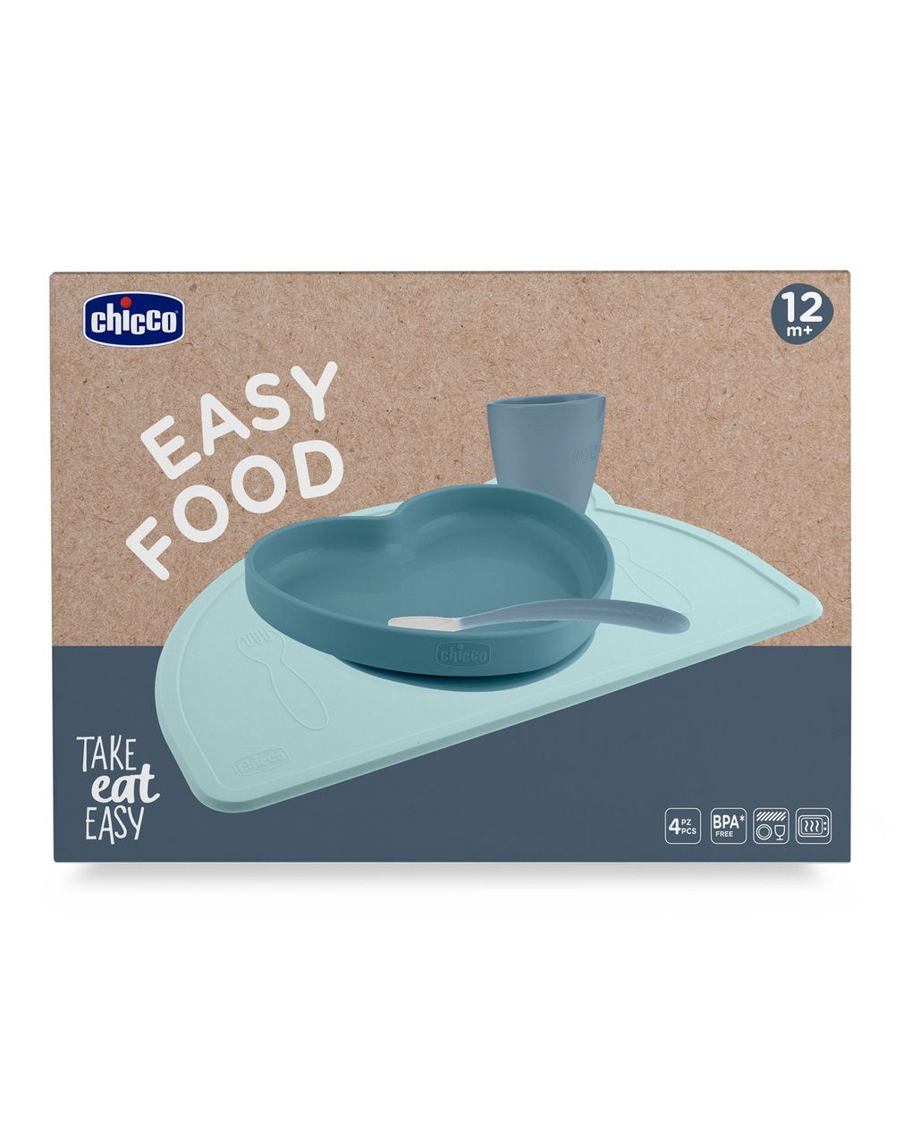 Set pappa silicone azzurro 12m+ - chicco