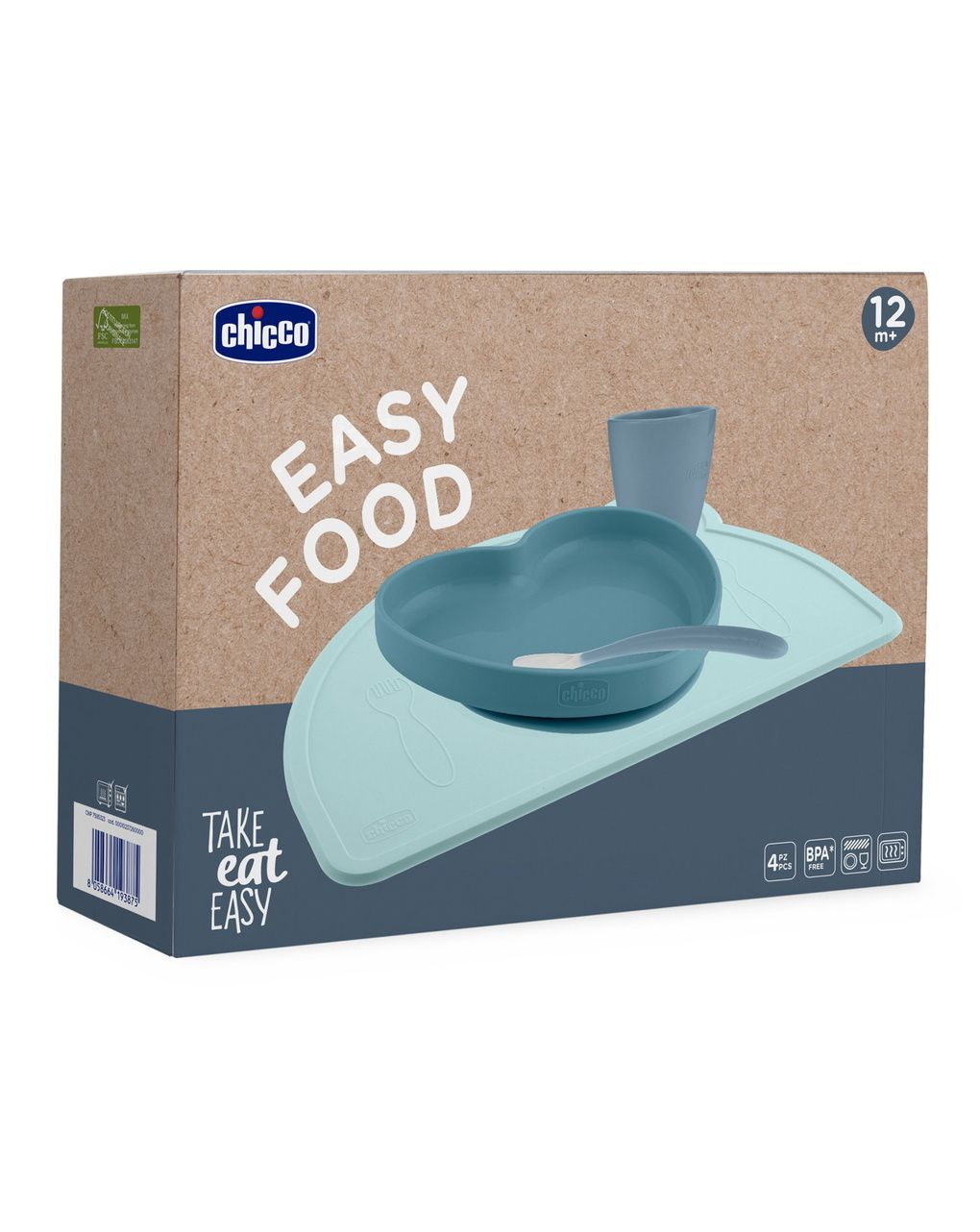 Set pappa silicone azzurro 12m+ - chicco