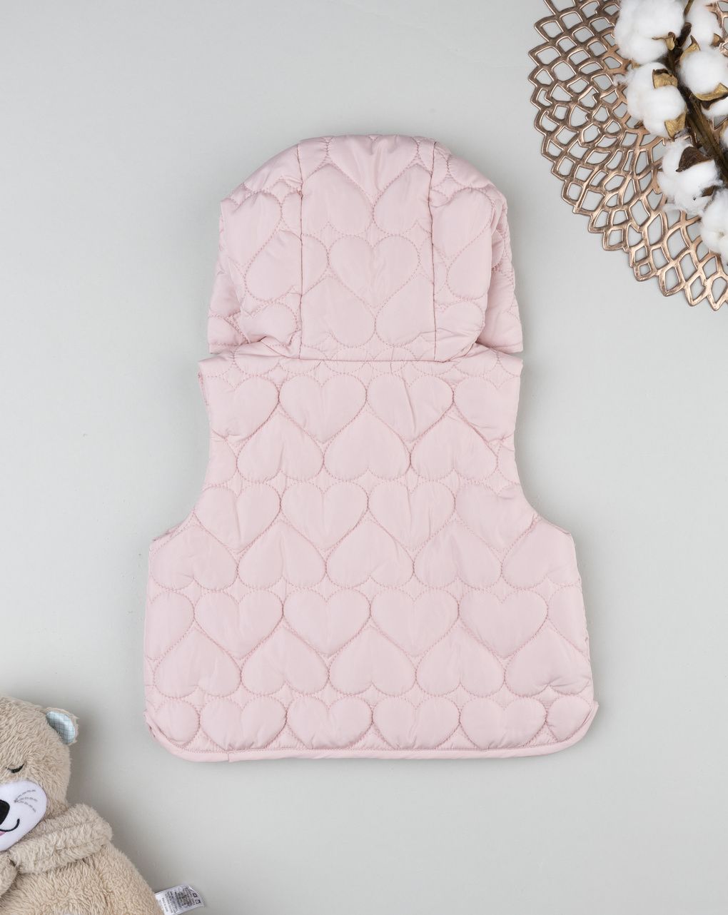 Gilet bimba trapuntato rosa