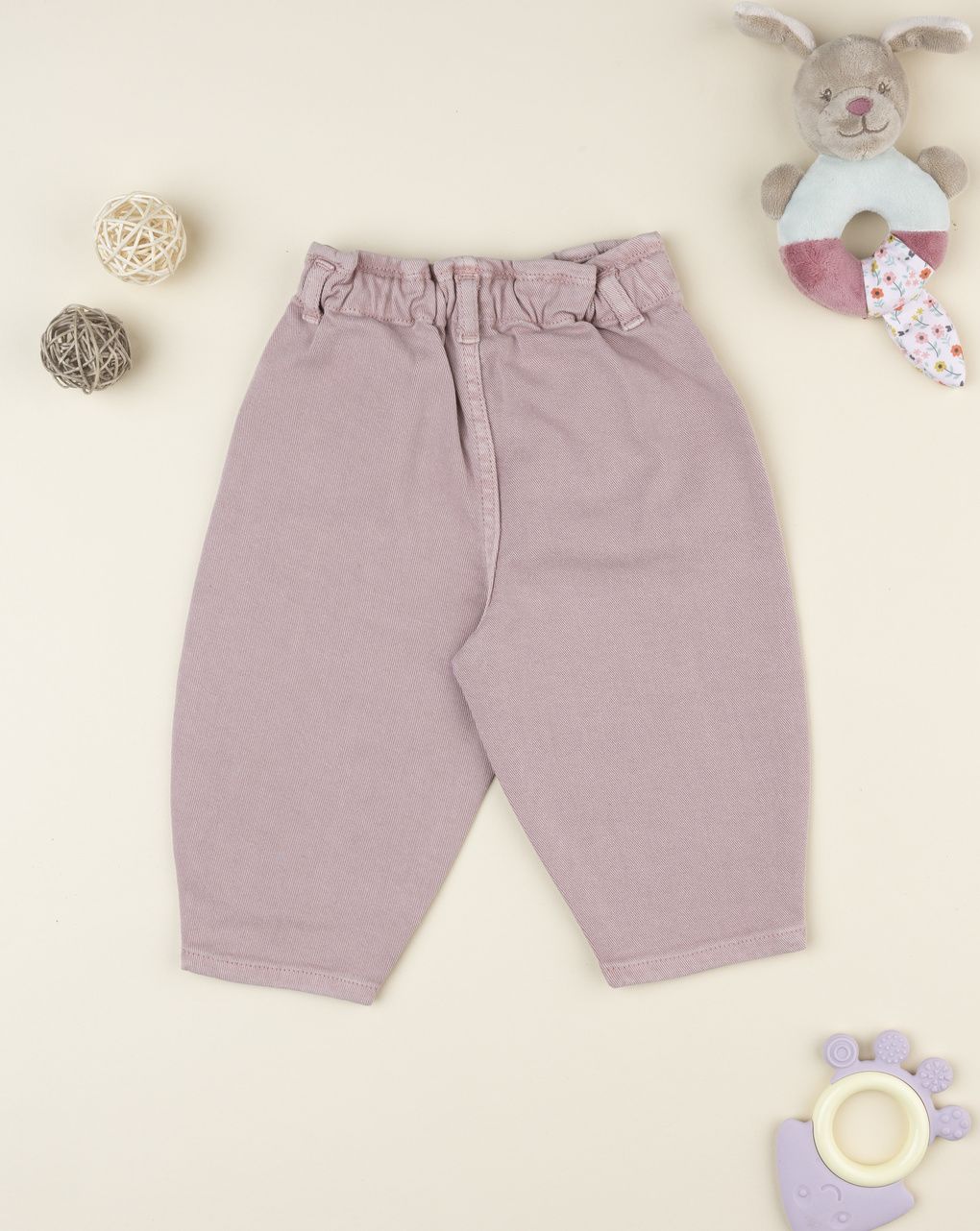 Pantaloni denim bimba rosa