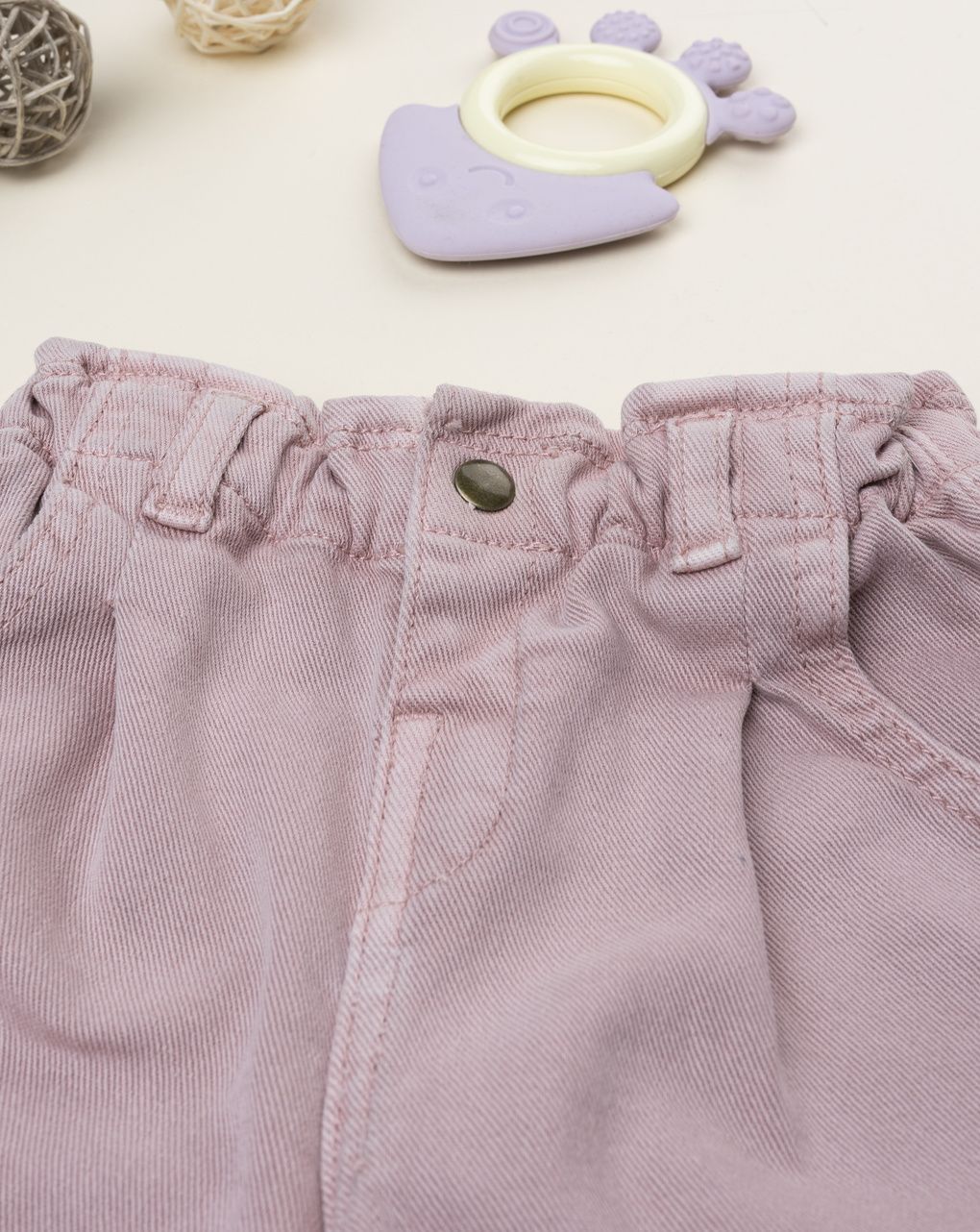 Pantaloni denim bimba rosa