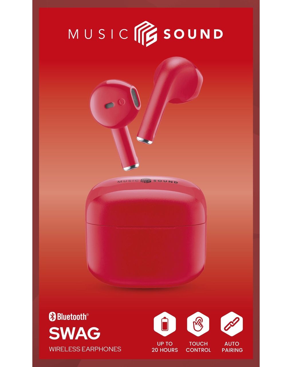 Auricolare tws swag rosso - music sound