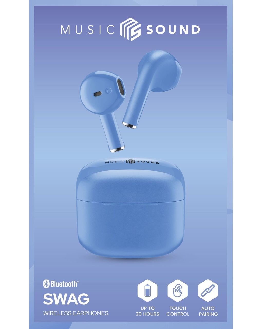 Auricolare tws swag azzurro - music sound