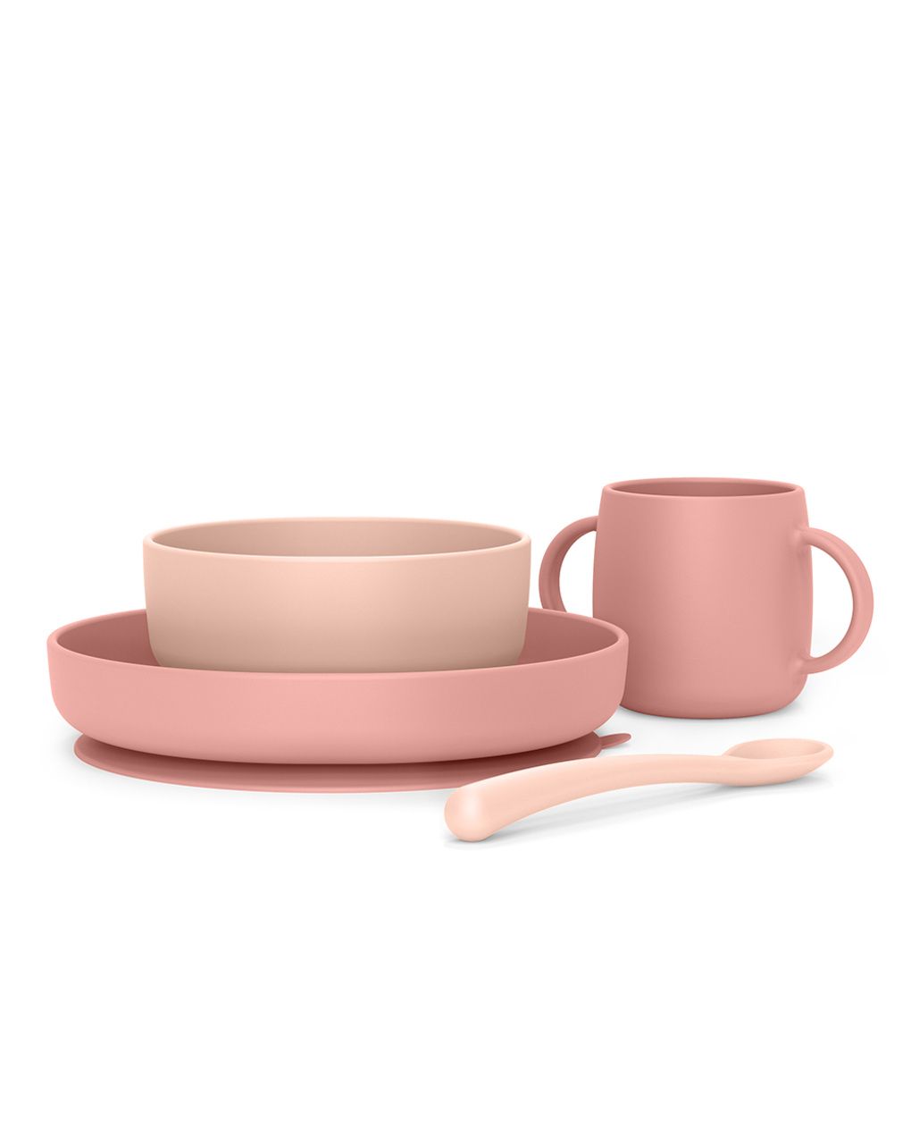 Set svezzamento silicone +6m rosa - suavinex