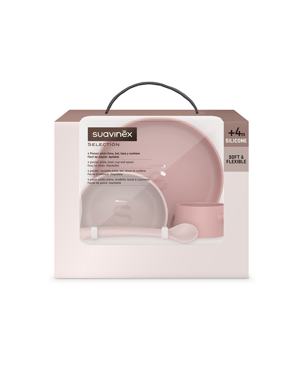 Set svezzamento silicone +6m rosa - suavinex