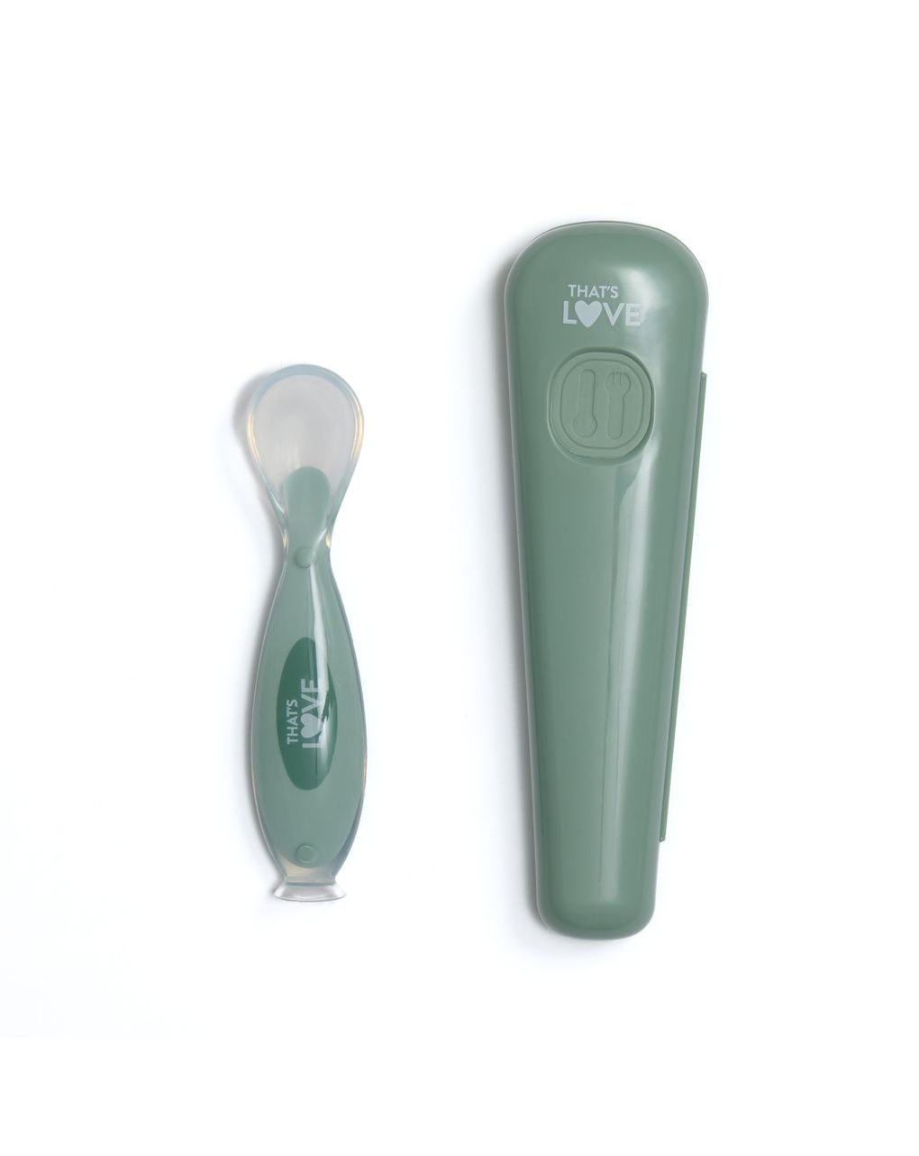 Cucchiaio 6m + silicone green con ventosa e custodia - that's love