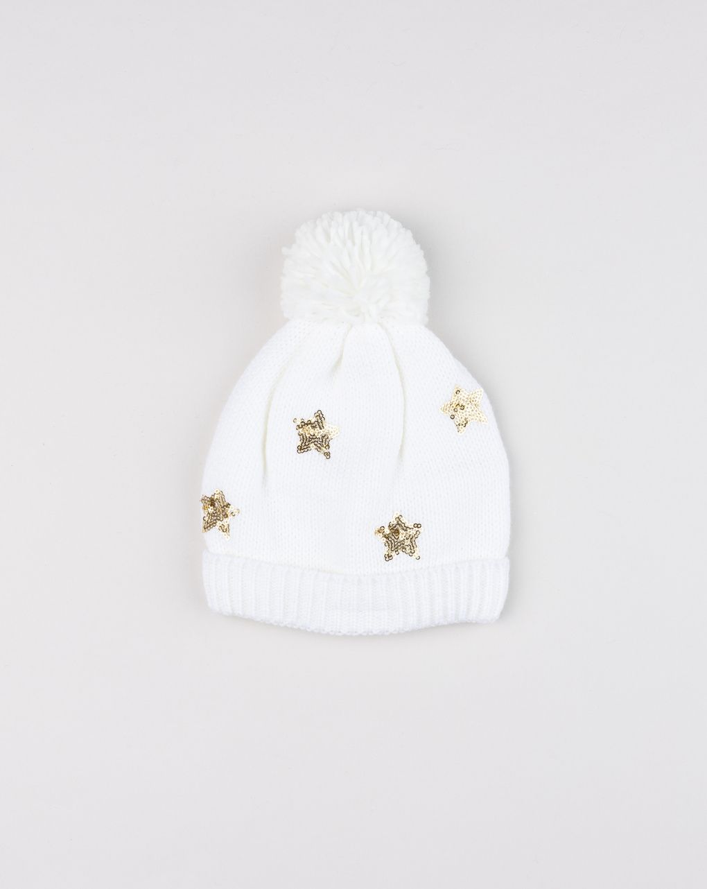 Cappello bimba bianco con paillettes
