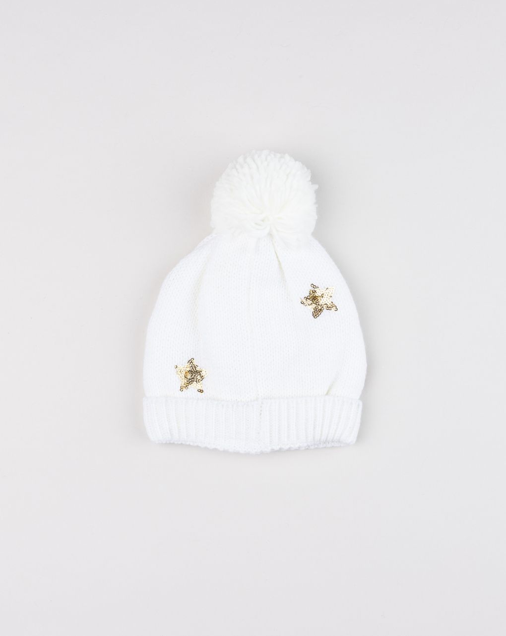Cappello bimba bianco con paillettes