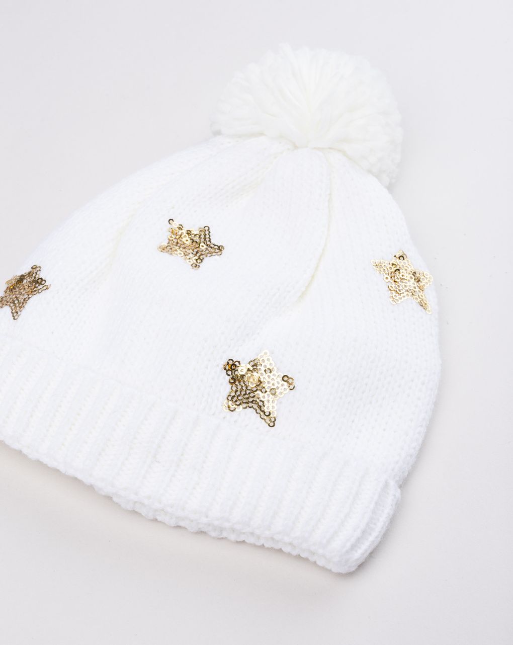 Cappello bimba bianco con paillettes