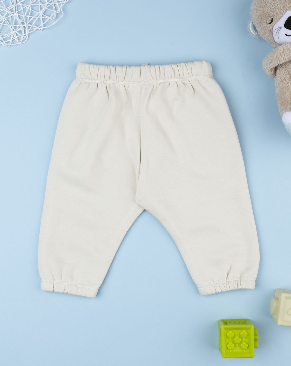 Pantalone felpato bimbo beige stampato