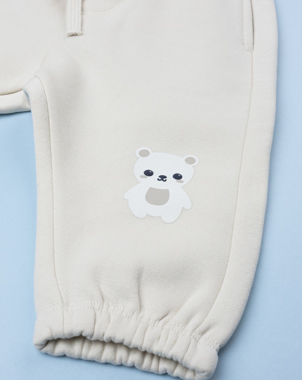 Pantalone felpato bimbo beige stampato