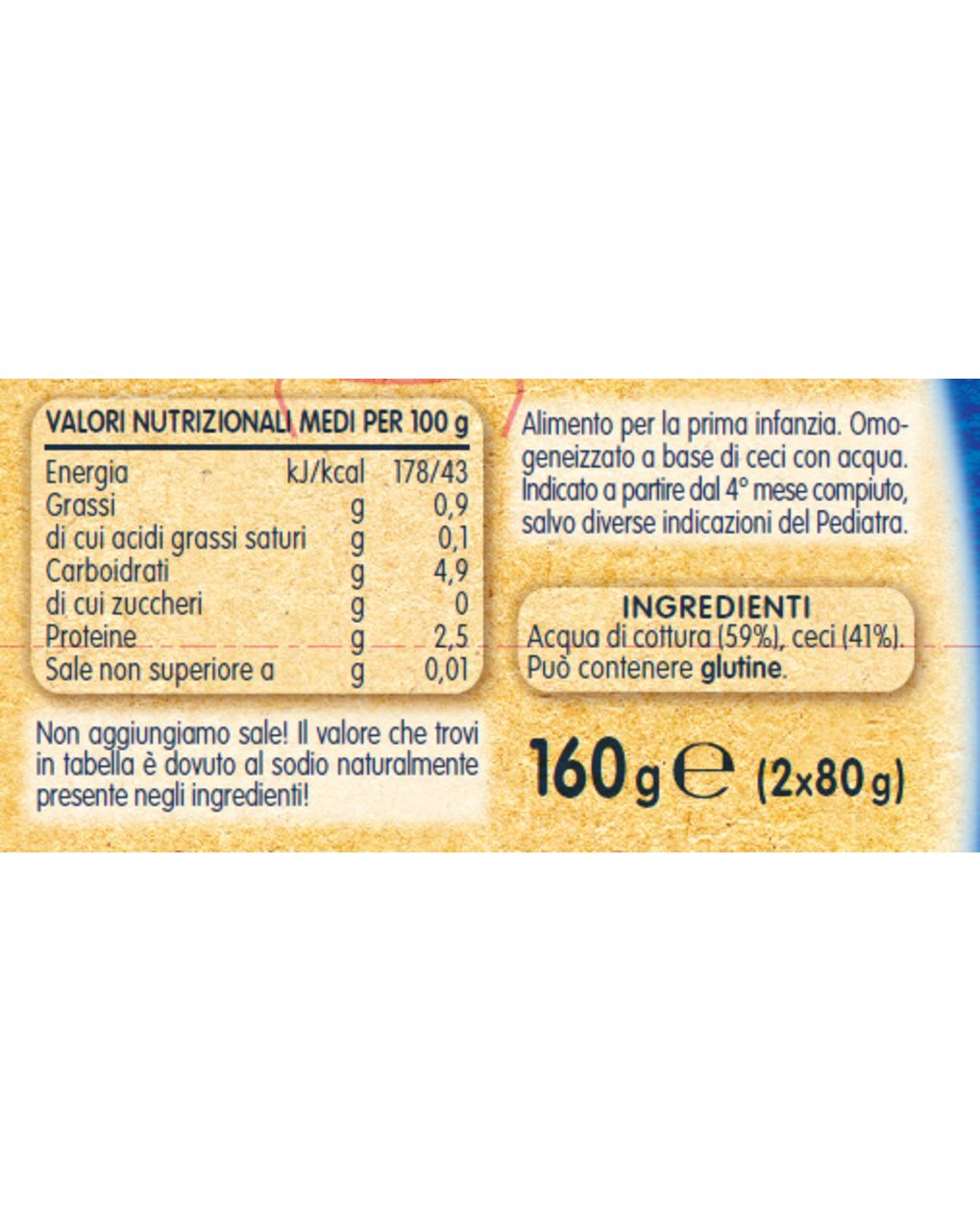 Omogeneizzato ceci 2x80 gr - mellin