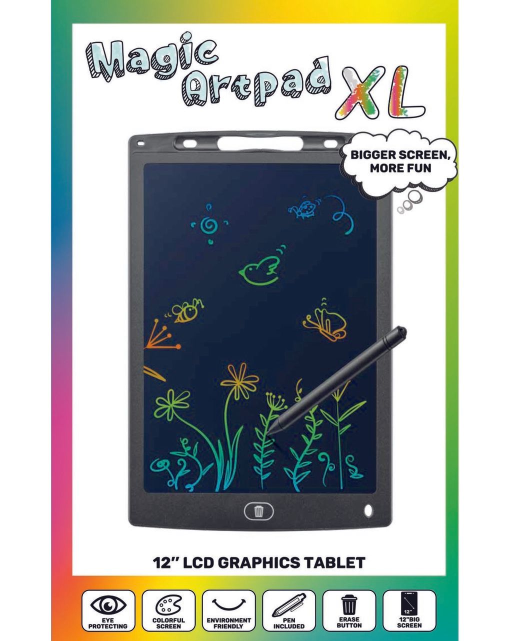 Magic artpad kids - tavoletta grafica bambini 12" nera - cellularline