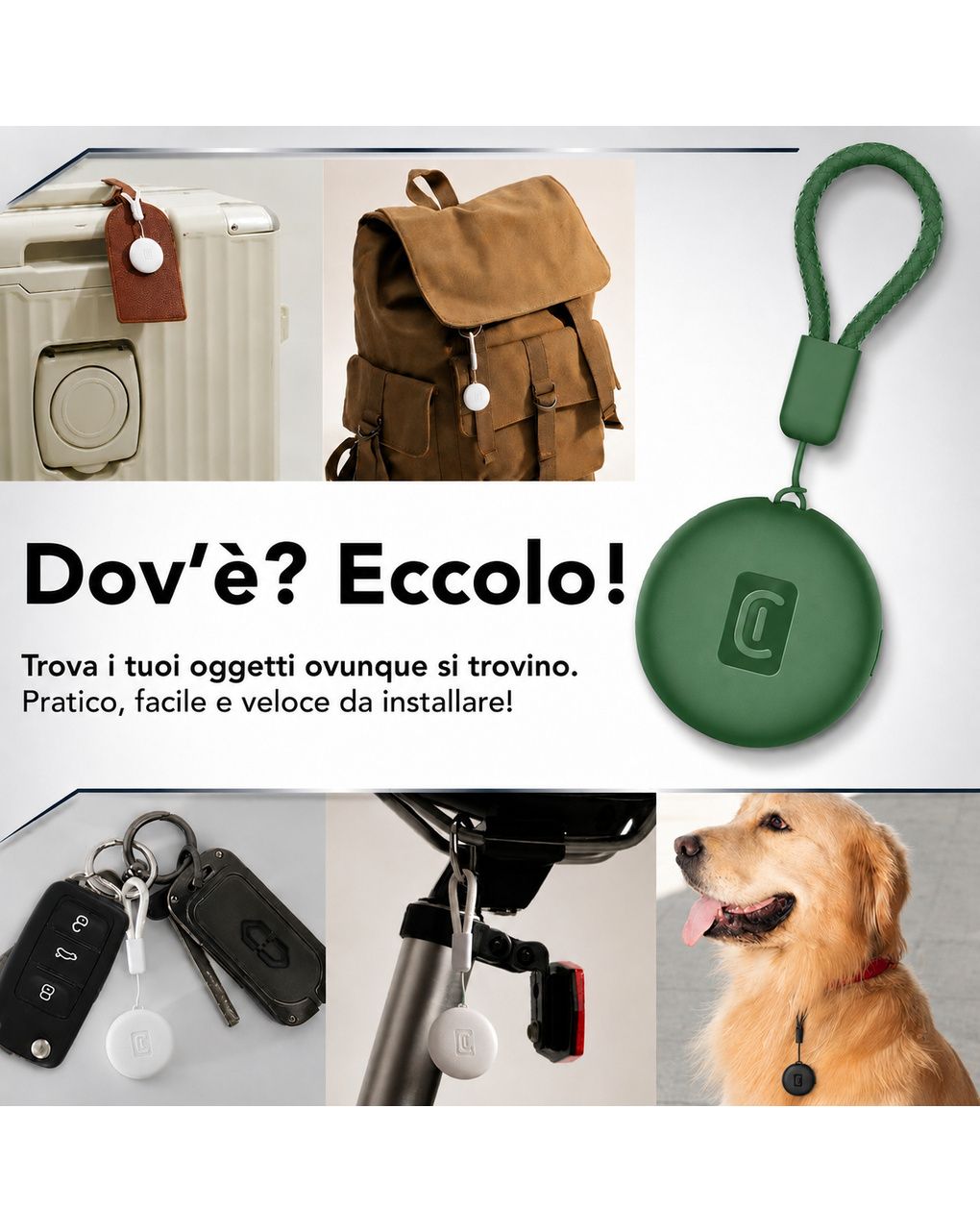 Tracy tag dual per dispositivi ios/android verde - cellularline