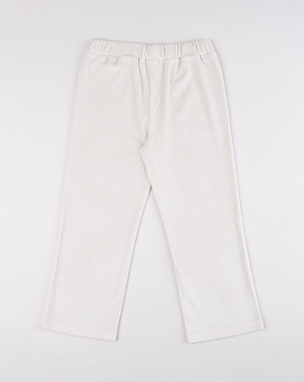 Pantaloni bambina in ciniglia beige coordinabili