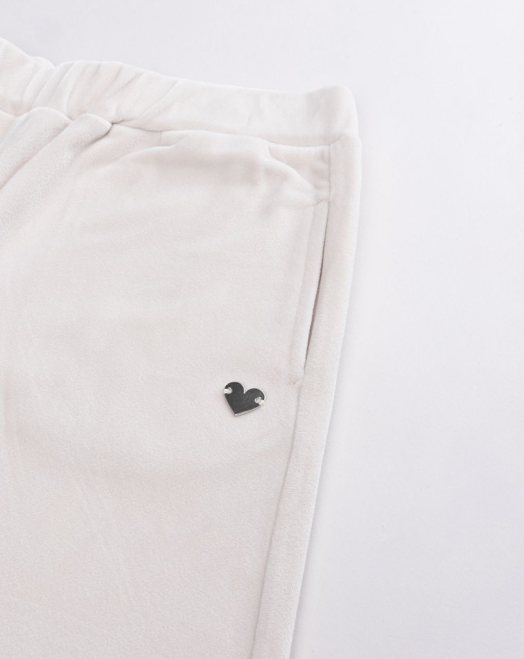 Pantaloni bambina in ciniglia beige coordinabili