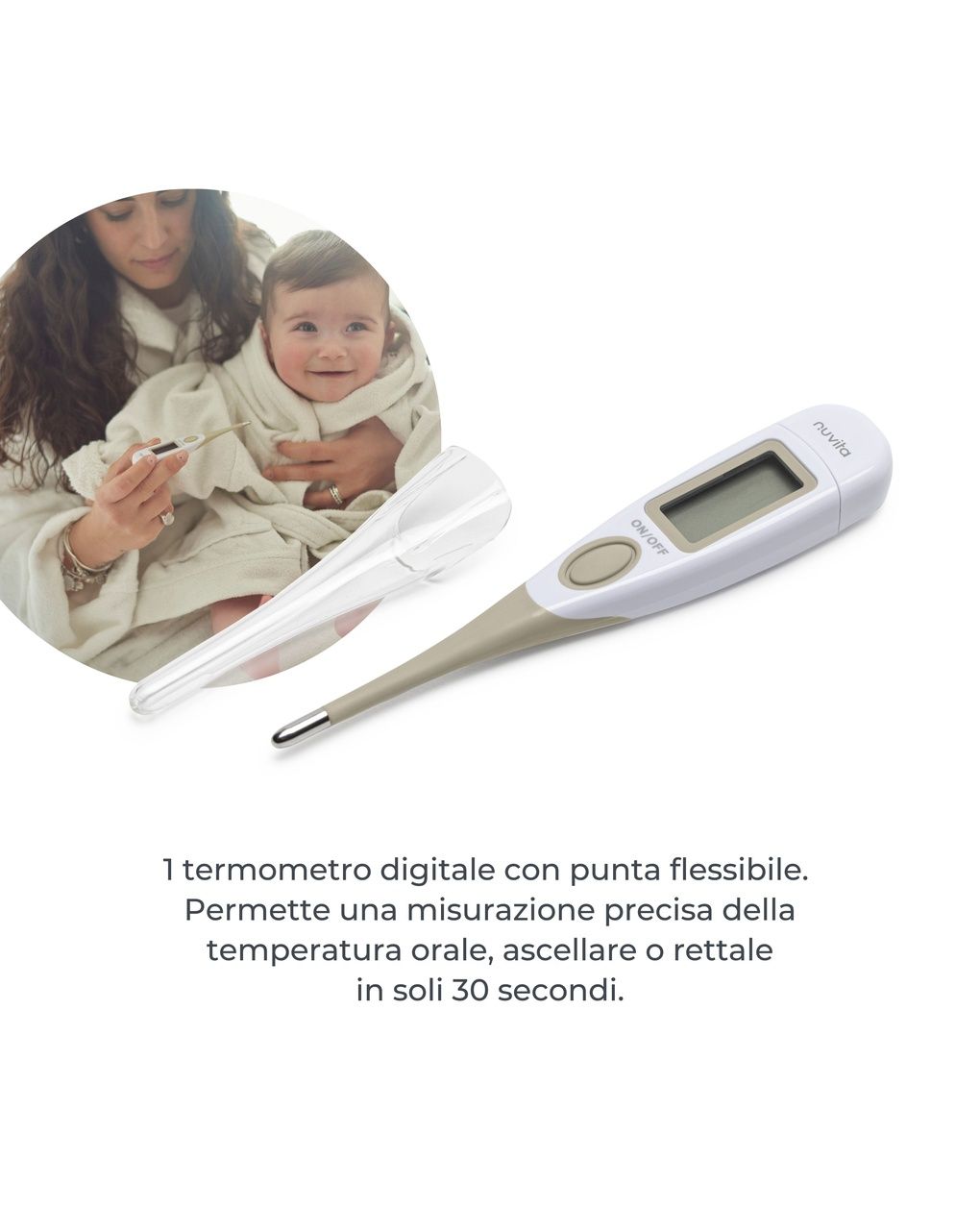 Beauty set per la cura del bambino con termometro digitale - 1147 - nuvita