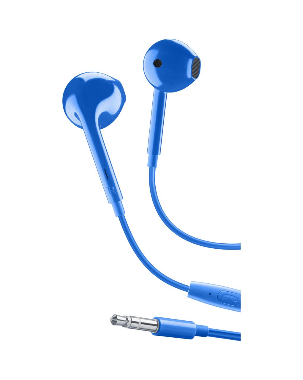 Auricolari capsula con microfono e jack 3.5 blu - music sound