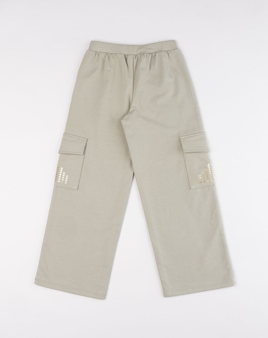 Pantalone cargo bambia verde a gamba larga
