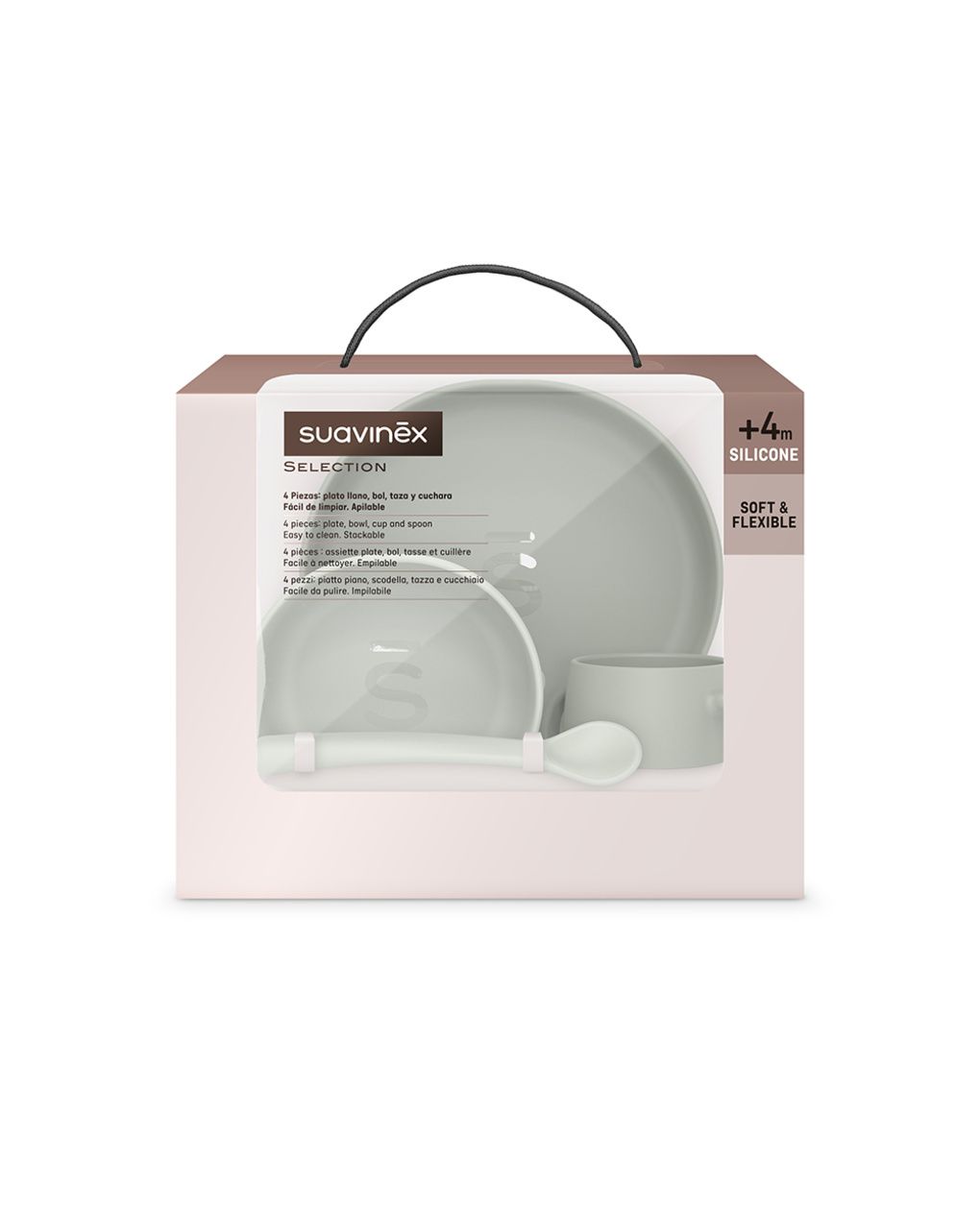 Set svezzamento silicone +6m verde - suavinex