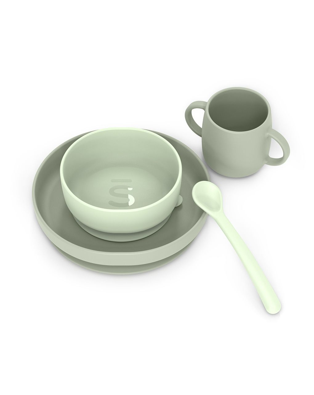 Set svezzamento silicone +6m verde - suavinex