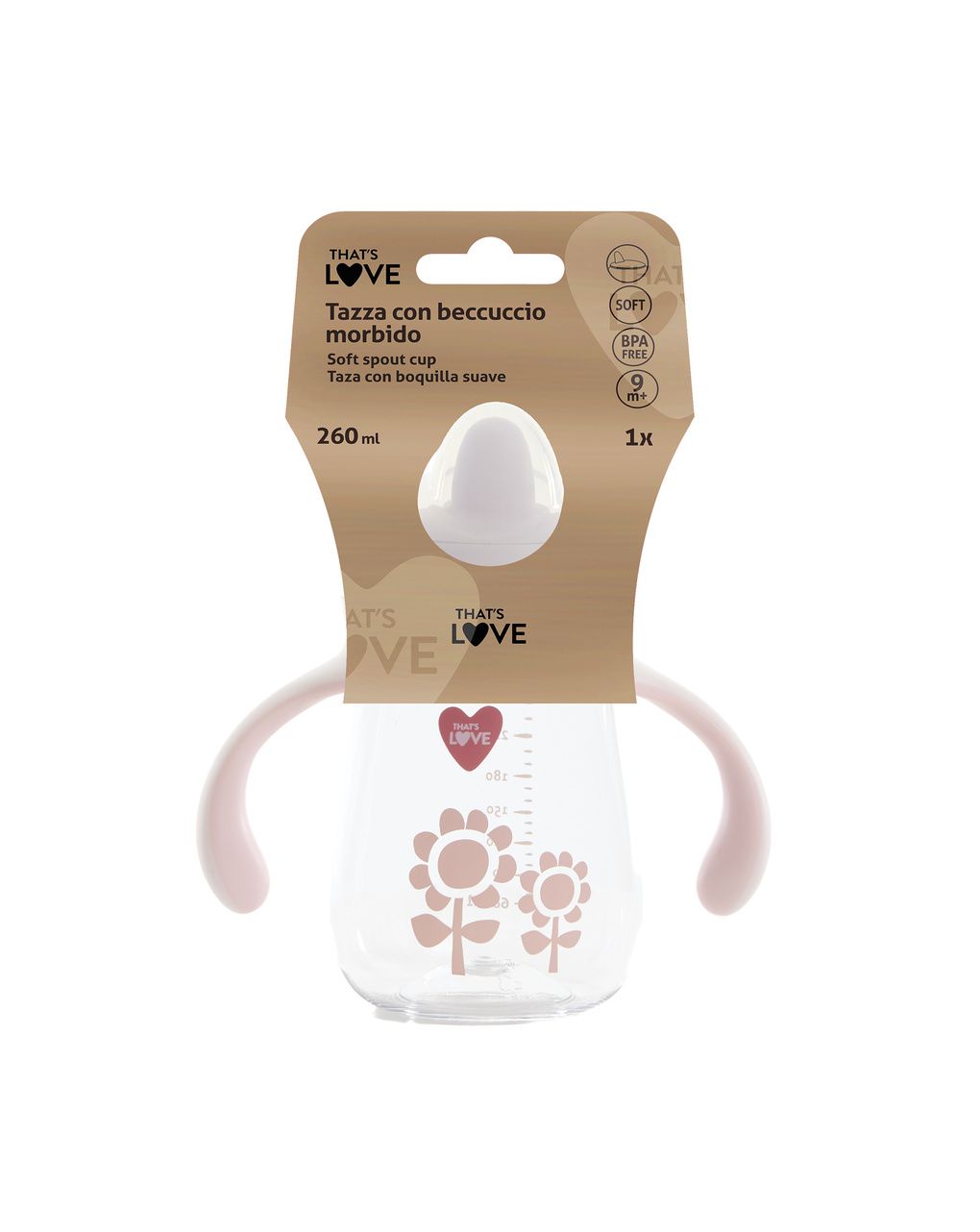 Tazza 9m+ flower 260 ml beccuccio morbido - that's love