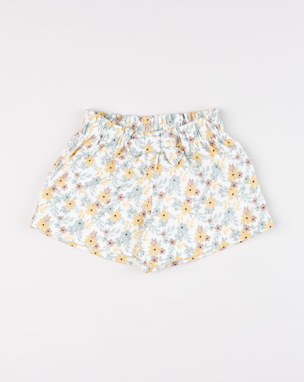 Shorts bimba bianchi con stampa floreale
